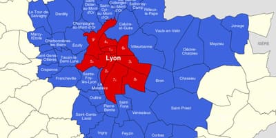Ramani ya Lyon kitongoji 